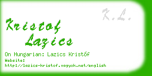 kristof lazics business card