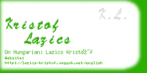 kristof lazics business card